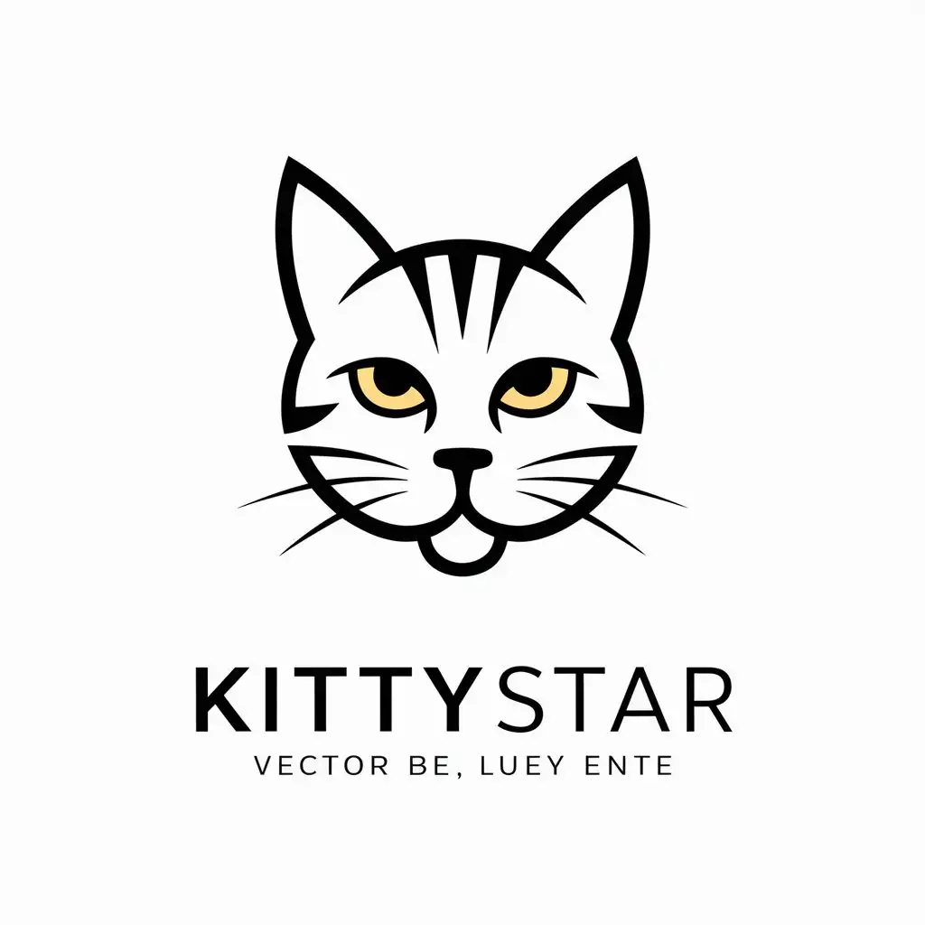 LOGO-Design-For-Kittystar-Elegant-Cat-Vector-Logo-for-Animals-Pets-Industry