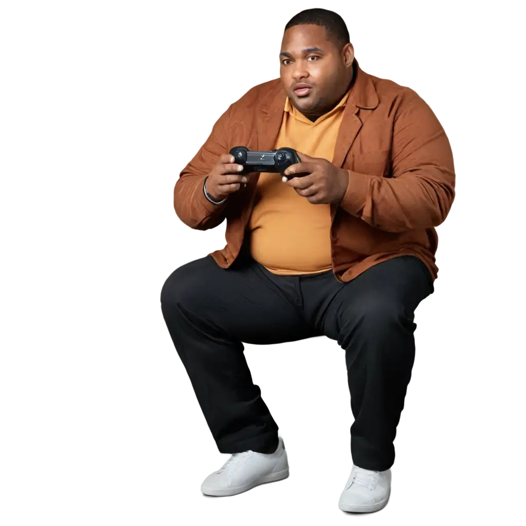 HighQuality-PNG-Image-of-a-Fat-Black-Man-Playing-Video-Game