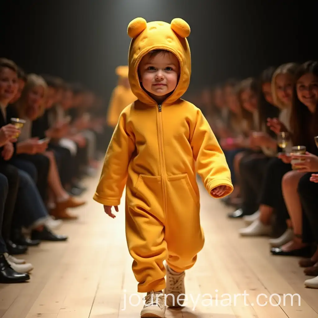 Boy-in-Breadstick-Suit-and-Cheese-Hat-Strutting-on-Runway-in-French-Fashion-Show