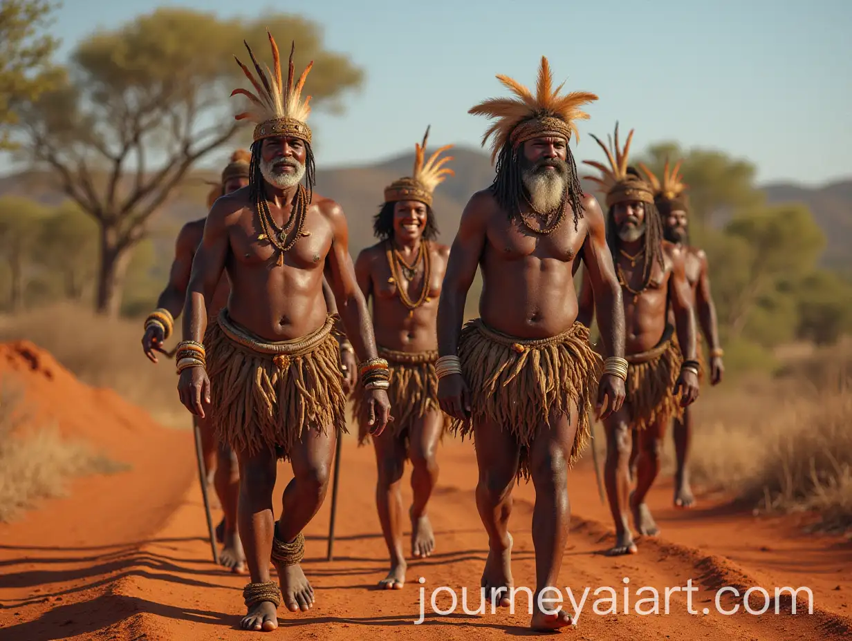 Indigenous-Aboriginal-Australians-in-Traditional-Clothing-and-Cultural-Setting