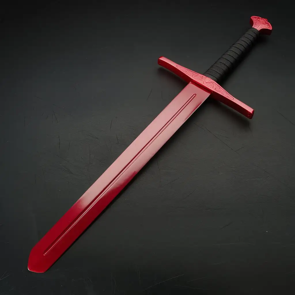 Red-Sword-on-Dark-Background-with-Dramatic-Lighting