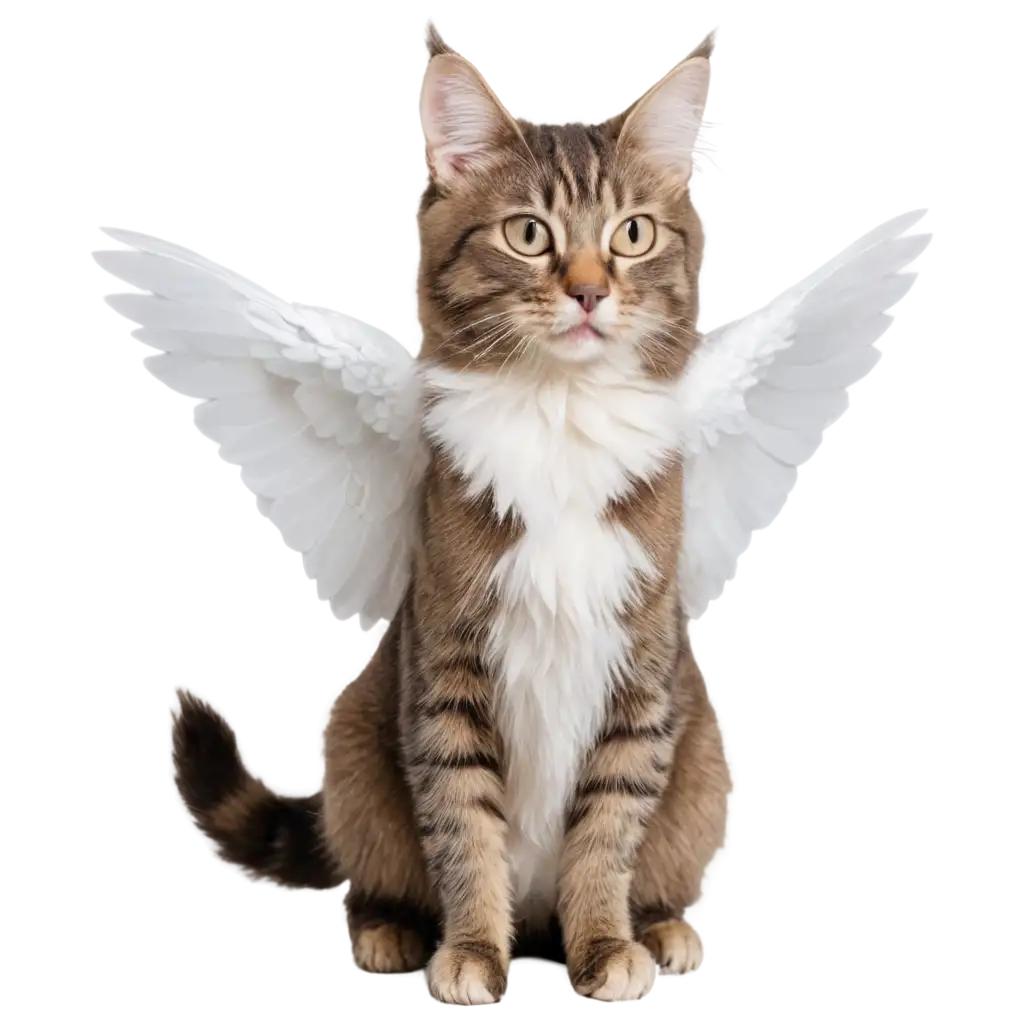 Cat with white wings