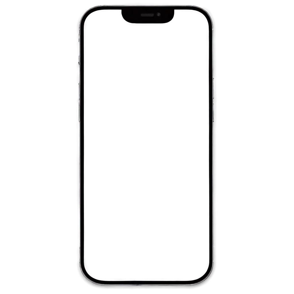 Create a schematic drawing of a white iPhone 13, front view. As if hand-drawn in a graphic editor. Not natural, but drawn. Without extra details.