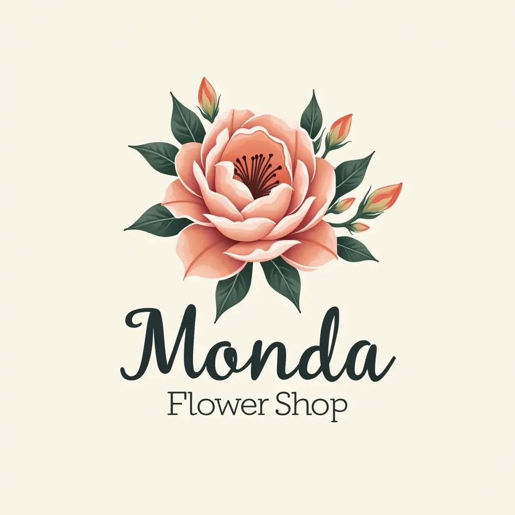 I have a flower shop and I need a logo designnnuser_prompt: MondaFlowerShopnnInclude the name of the store as well