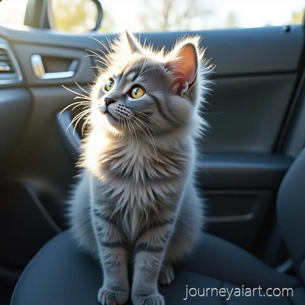 Fluffy-Gray-Cat-Sitting-inFluffy-cat-in-car-Car-Passenger-Seat-Curiously-Gazing-Out-the-Window