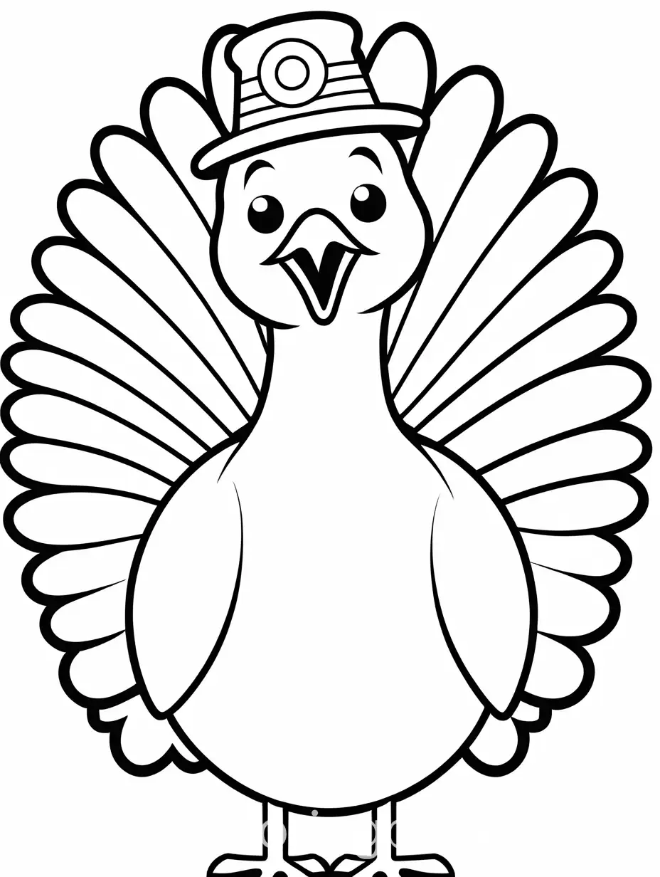 Simple-Coloring-Page-of-a-Happy-Turkey-for-Kids