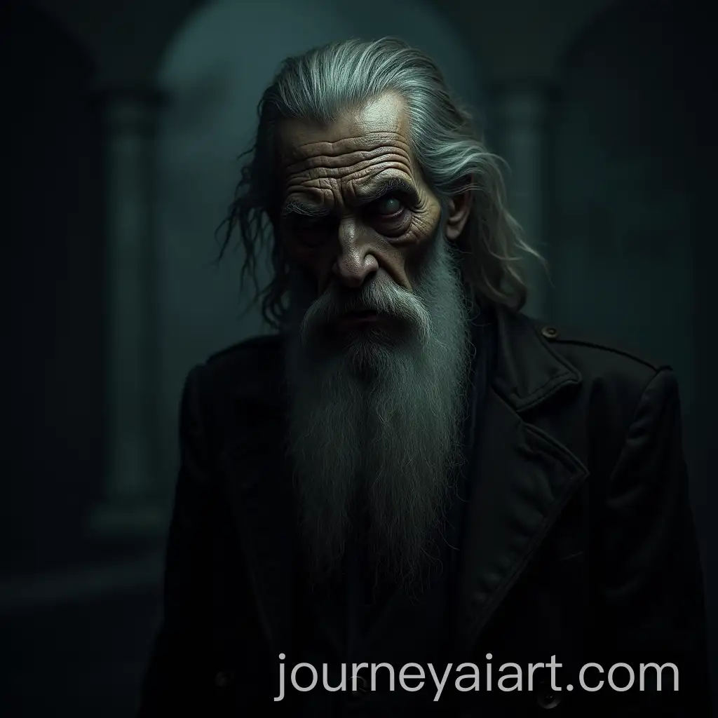 AI-Art-Prompt-ExpansionGrumpy-Old-Man-with-Blind-Eye-in-Horror-Themed-Night-Scene