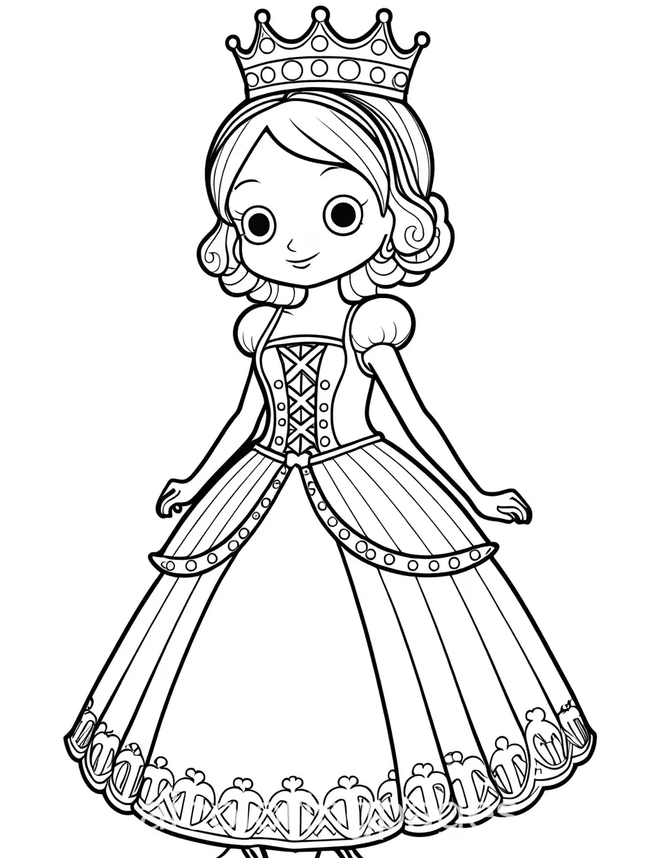 Franky-from-One-Piece-Dressed-as-a-Princess-Kids-Coloring-Page