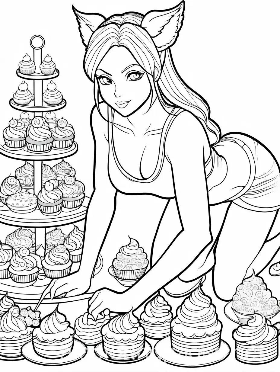 Muscular-Anime-Princess-Doing-Push-Ups-Surrounded-by-Cakes-Cupcakes-and-Cookies