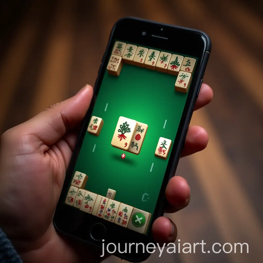 iPhone-Displaying-Mahjong-App-with-Vibrant-User-Interface