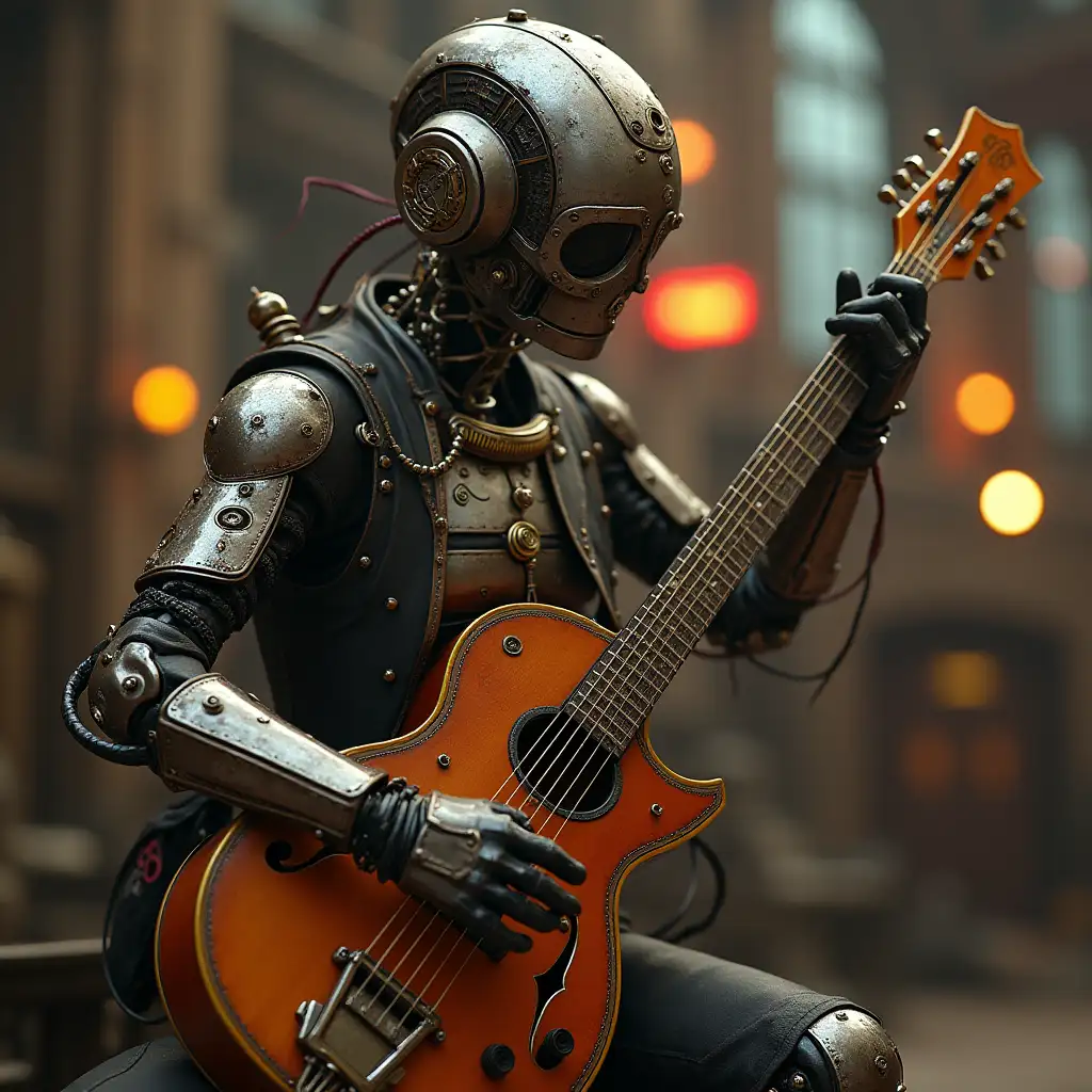 Steampunk AI Music in 3D Modec