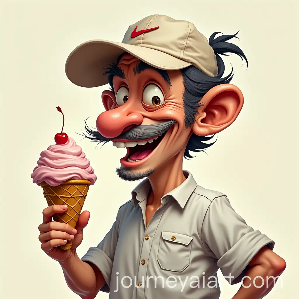 Caricature-of-Don-Ramon-Eating-Ice-Cream