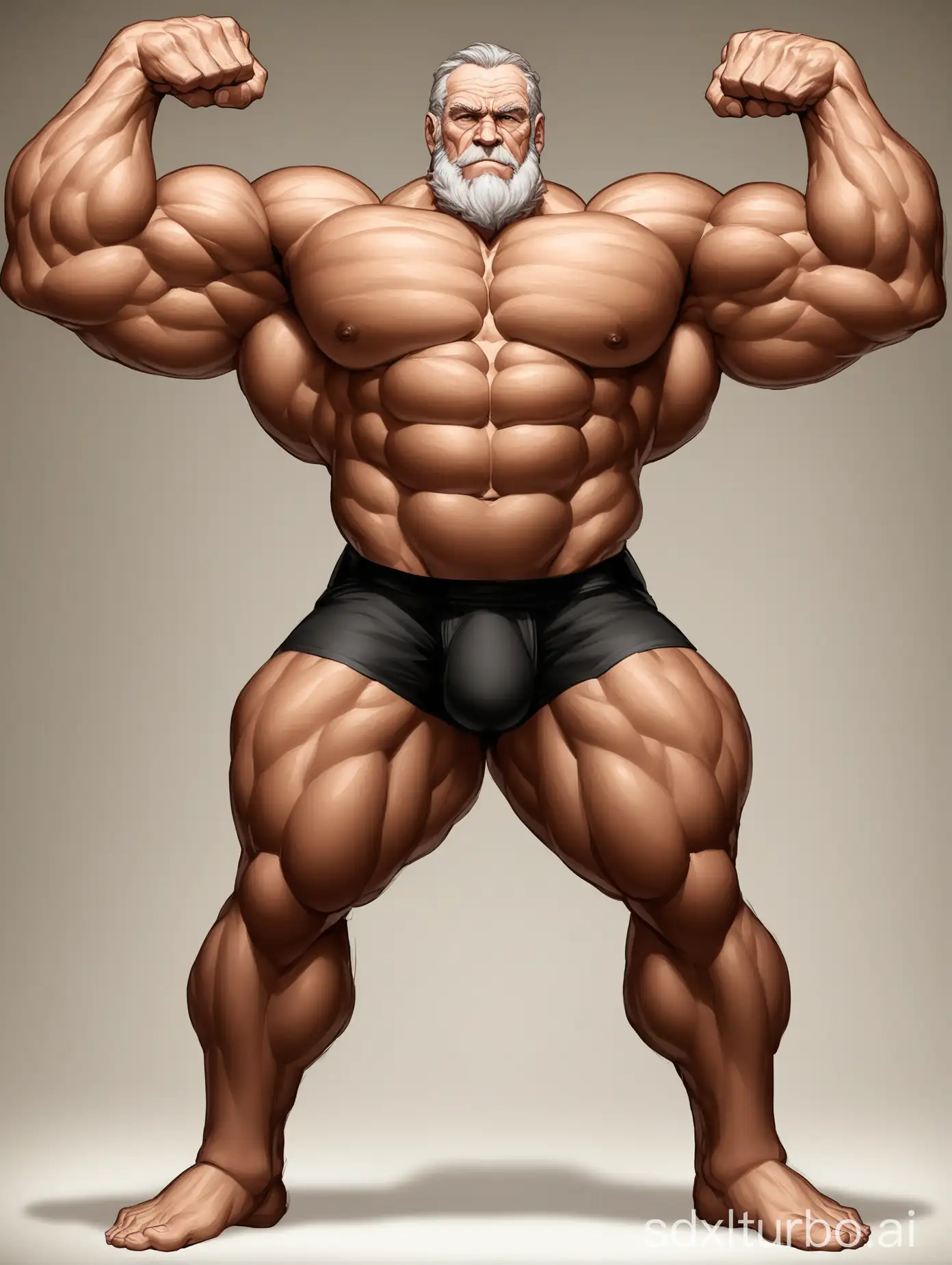 Muscular-Elderly-Man-Showing-Strength-and-Power