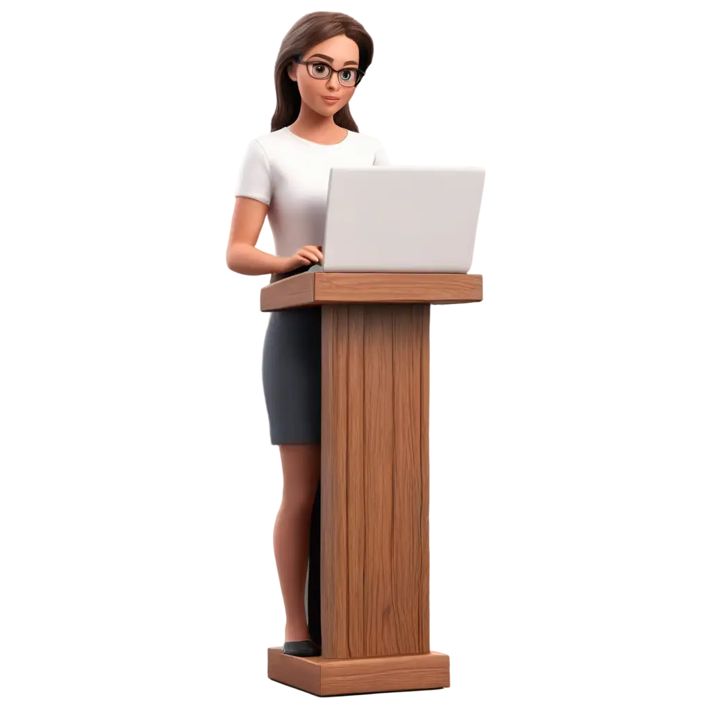 Lectern-Presentation-3D-Illustration-PNG-HighQuality-Isolated-Image-for-Versatile-Use