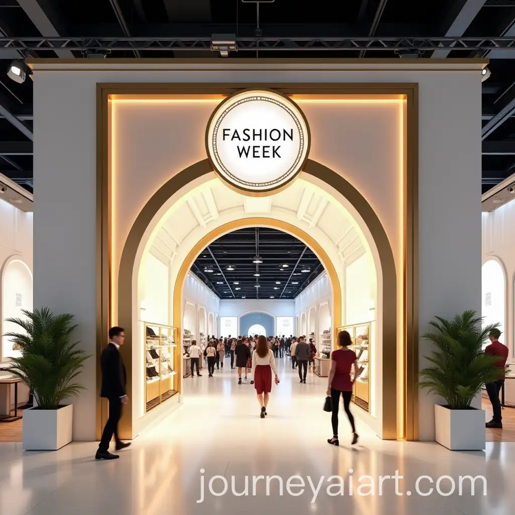 Elegant-Fashion-Week-Entrance-with-Modern-Design-and-Bustling-Exhibition-Hall