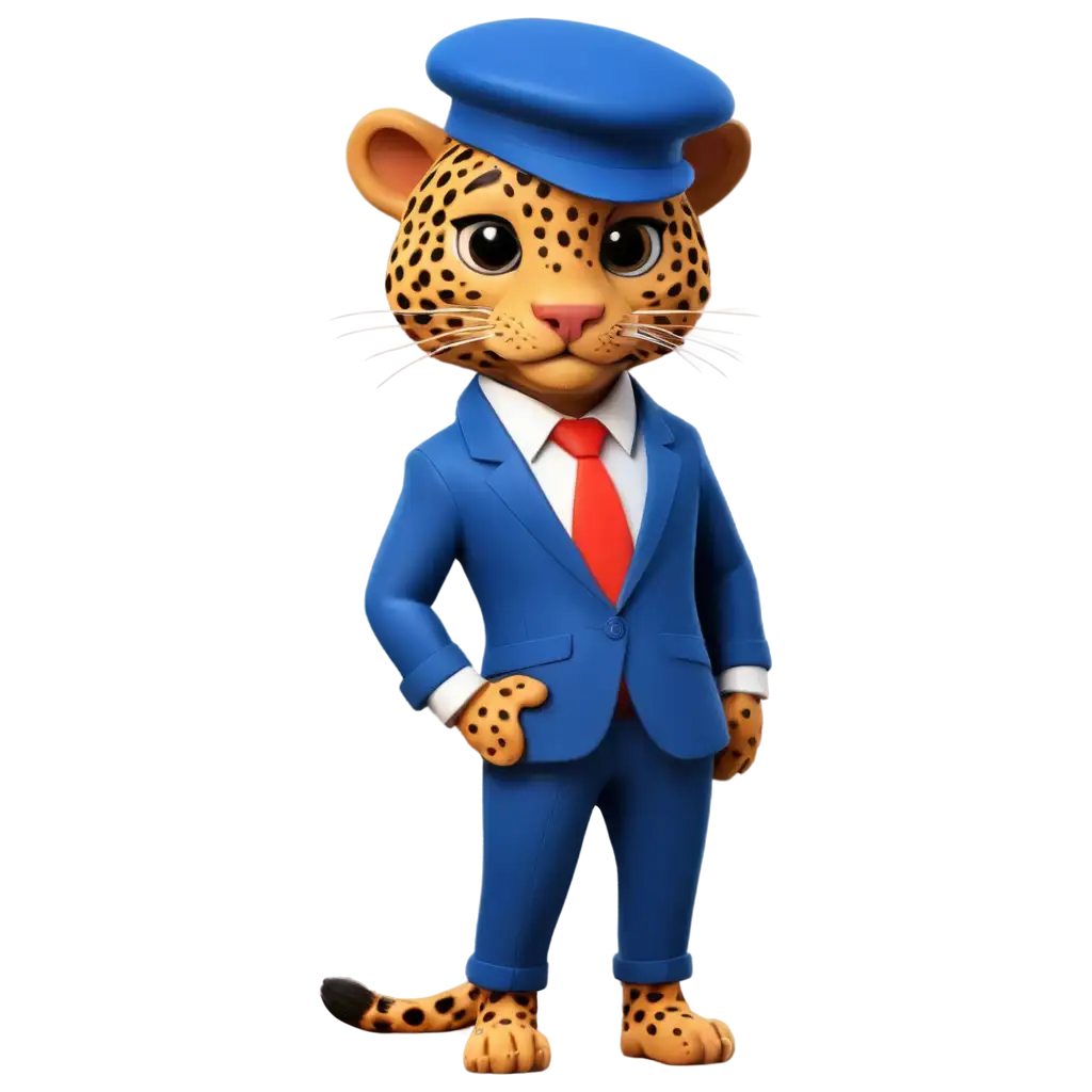 Cartoon-Leopard-in-a-Blue-Suit-PNG-Image-for-Creative-Projects