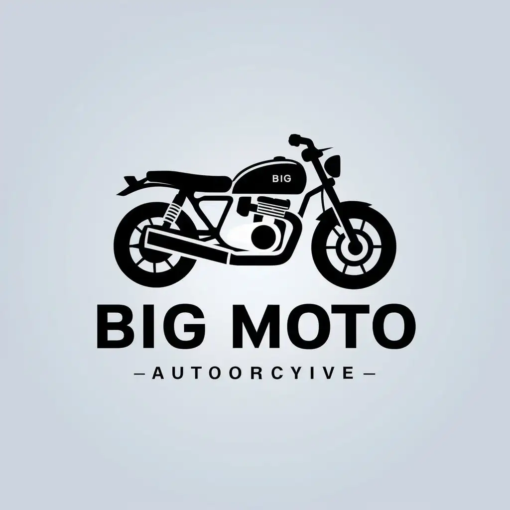 a vector logo design,with the text "BIG MOTO", main symbol:motorcycle,Moderate,be used in Automotive industry,clear background