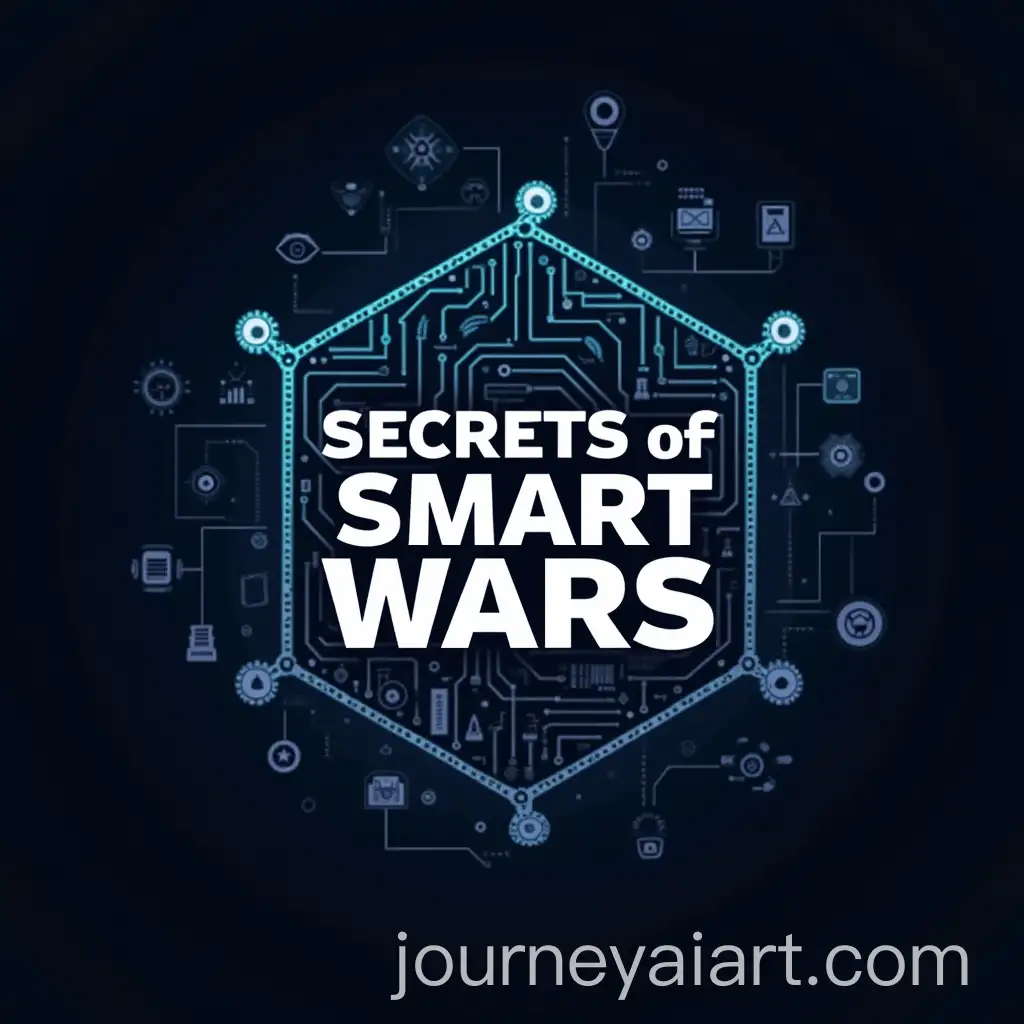 Logo-of-Secrets-of-Smart-WarsAI-Image-Expansion-Featuring-Technology-Symbols-and-AI-Elements