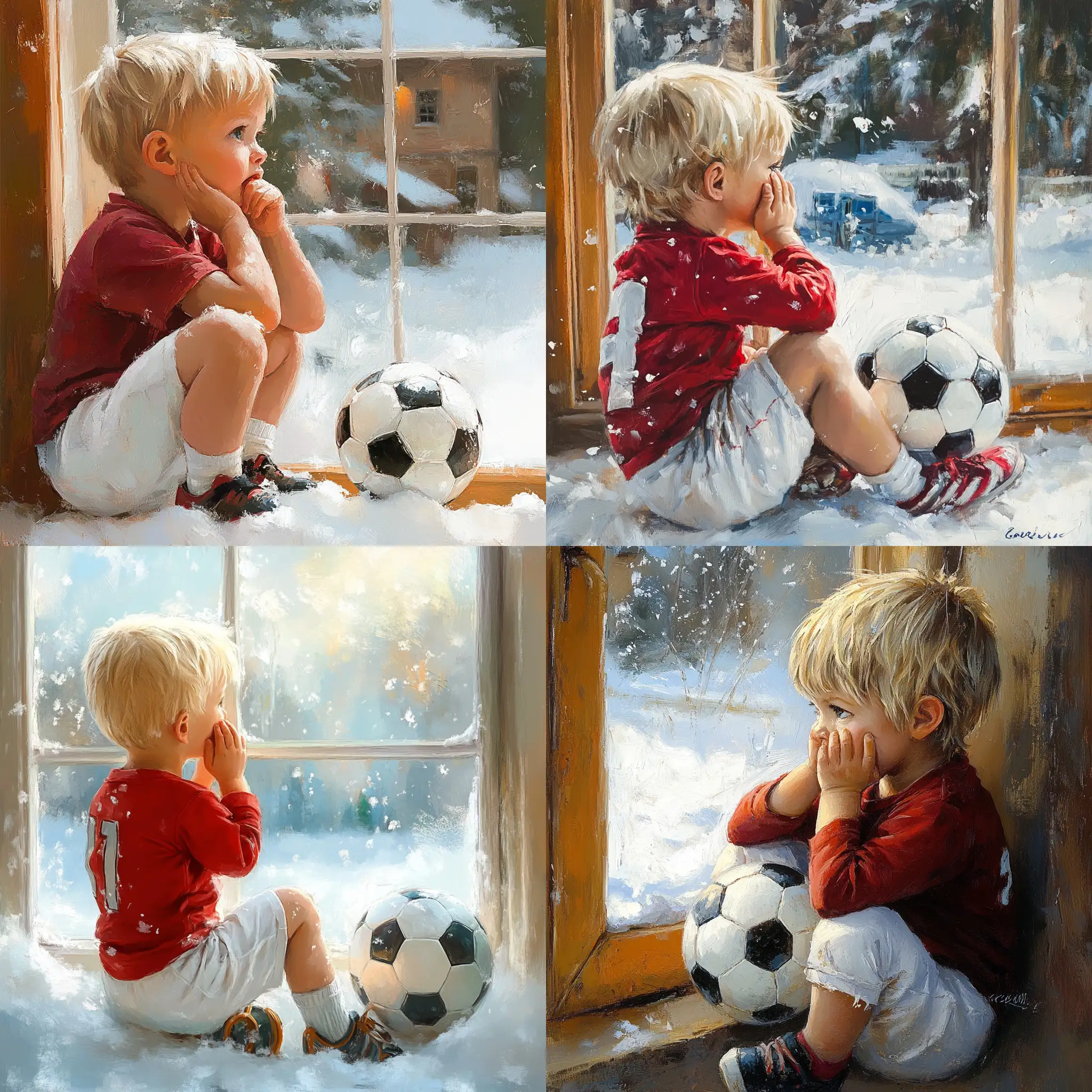 Young-Boy-in-Soccer-Gear-Admiring-Winter-Scene