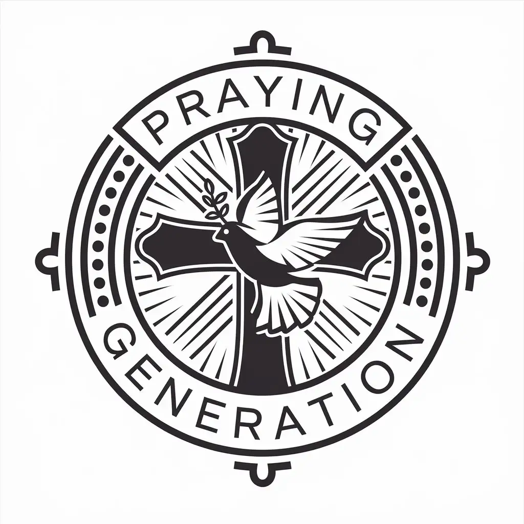 LOGO Design for Praying Generation Cross and Dove with Olive Branch Theme for Religious Industry