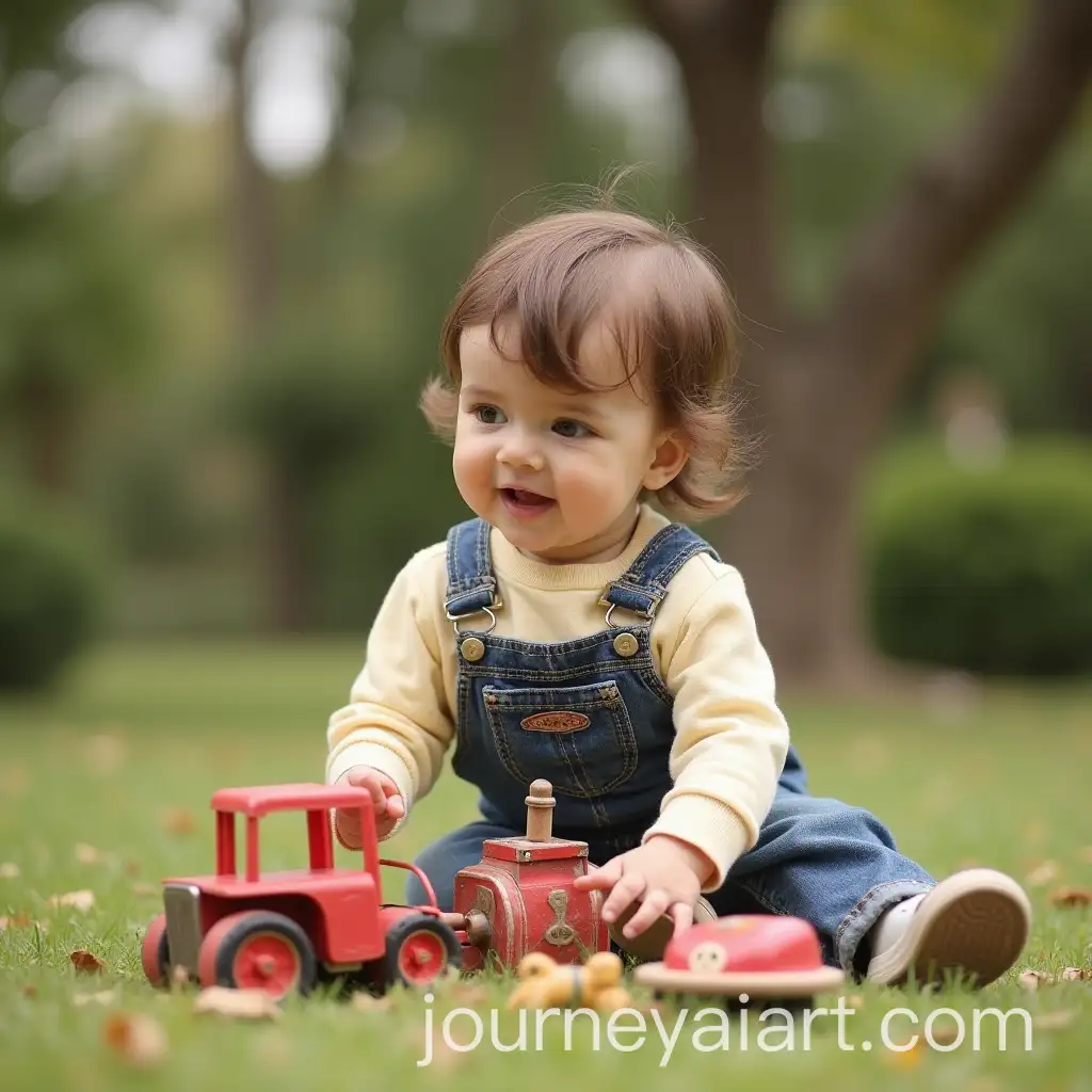 Child-Playing-Outside-with-Vintage-Toys-in-a-Nostalgic-Setting