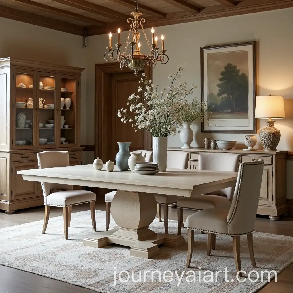 Rustic-Dining-Room-with-Light-Oak-Table-and-Elegant-Furniture