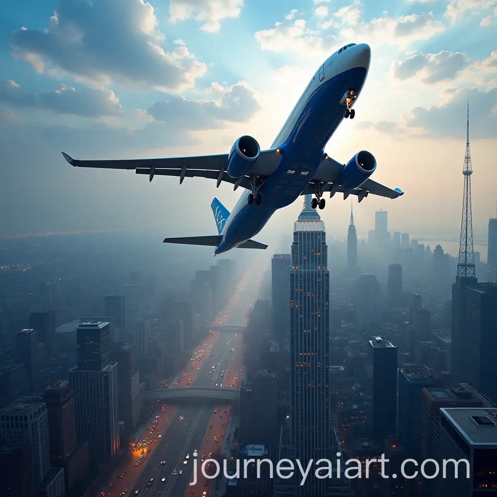 Boeing-AI-Image-Prompt-Expansion767-Approaching-Skyscraper-in-New-York-City