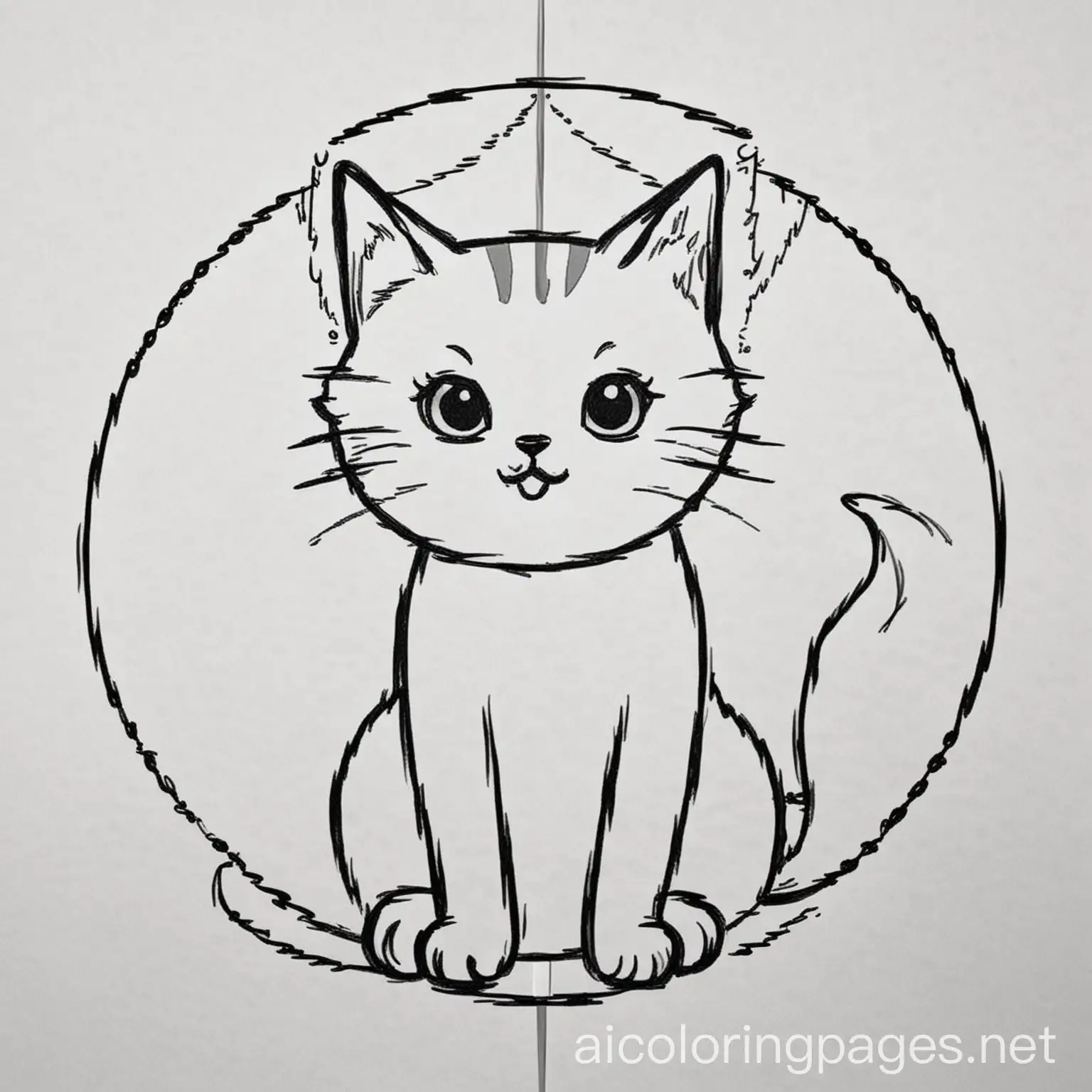 Adorable-Cat-Coloring-Page-with-Geometric-Shapes