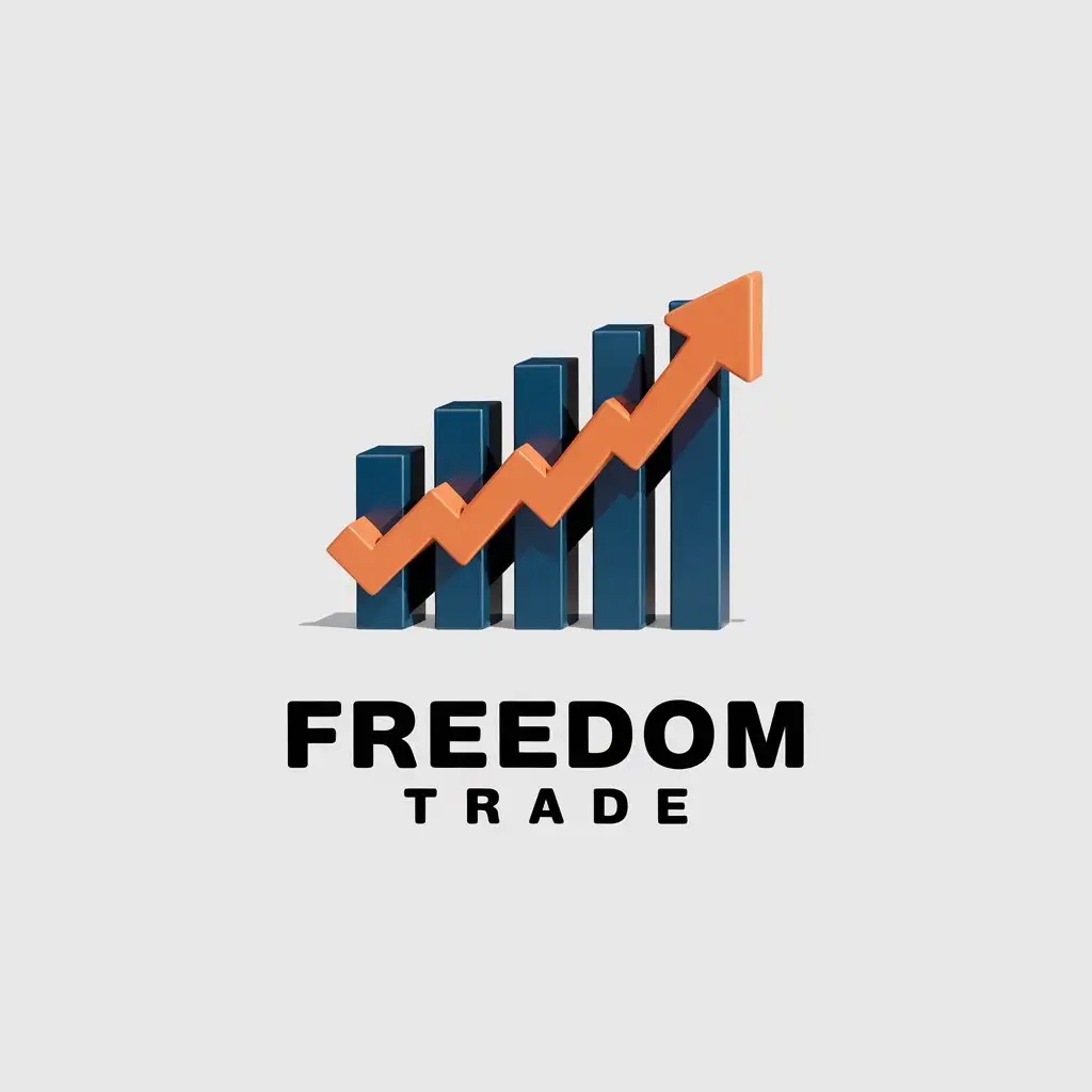 LOGO-Design-For-Freedom-Trade-Stock-Exchange-and-Profit-Symbol-in-3D-Rendering