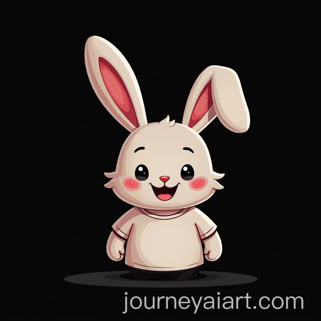 Smiling-Bunny-TShirt-Design-on-Black-Background
