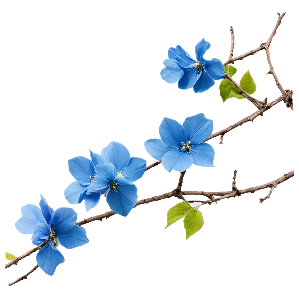 Blue-Lush-Flowers-on-a-Branch-PNG-HighQuality-TransparentPNG-Image-Usage-Scenarios-Image-for-Versatile-Use