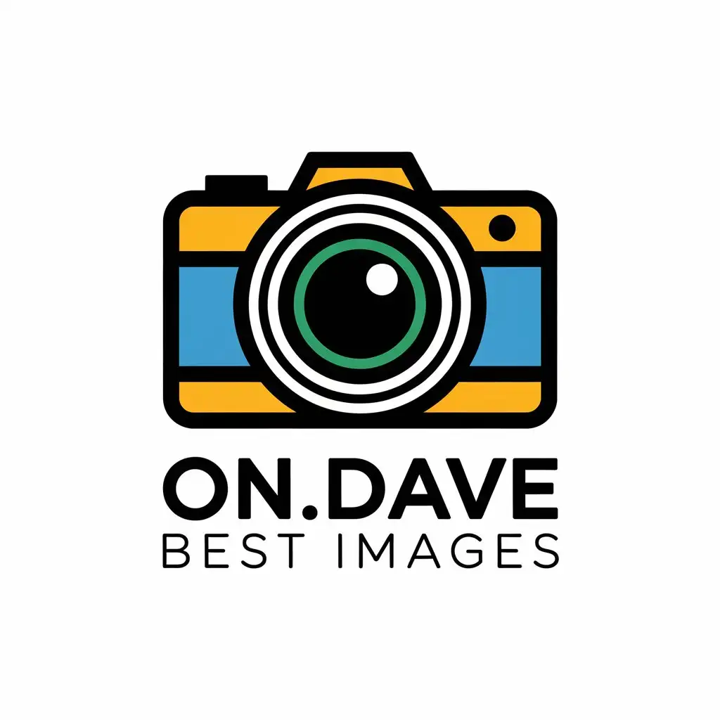 a vector logo design,with the text "on.Dave  Best Images", main symbol:Camera,Moderate,clear background