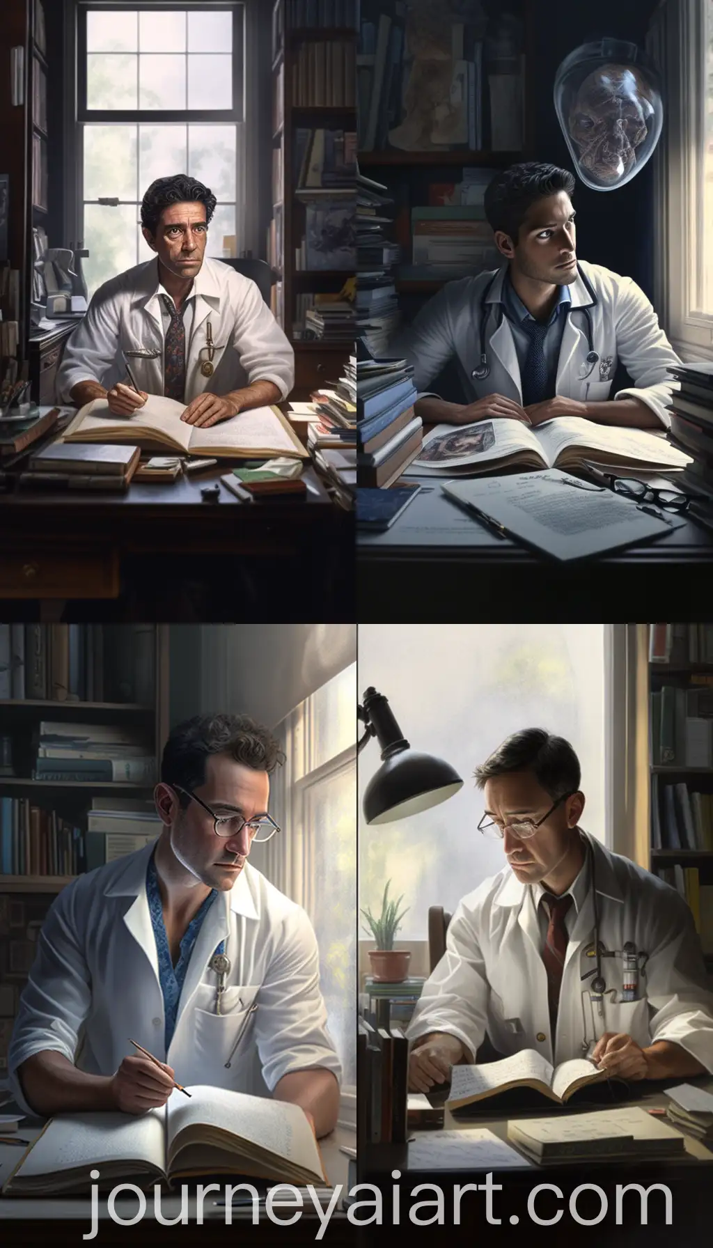 Serious-Doctor-Reviewing-Medical-Chart-in-Modern-Clinic-Setting