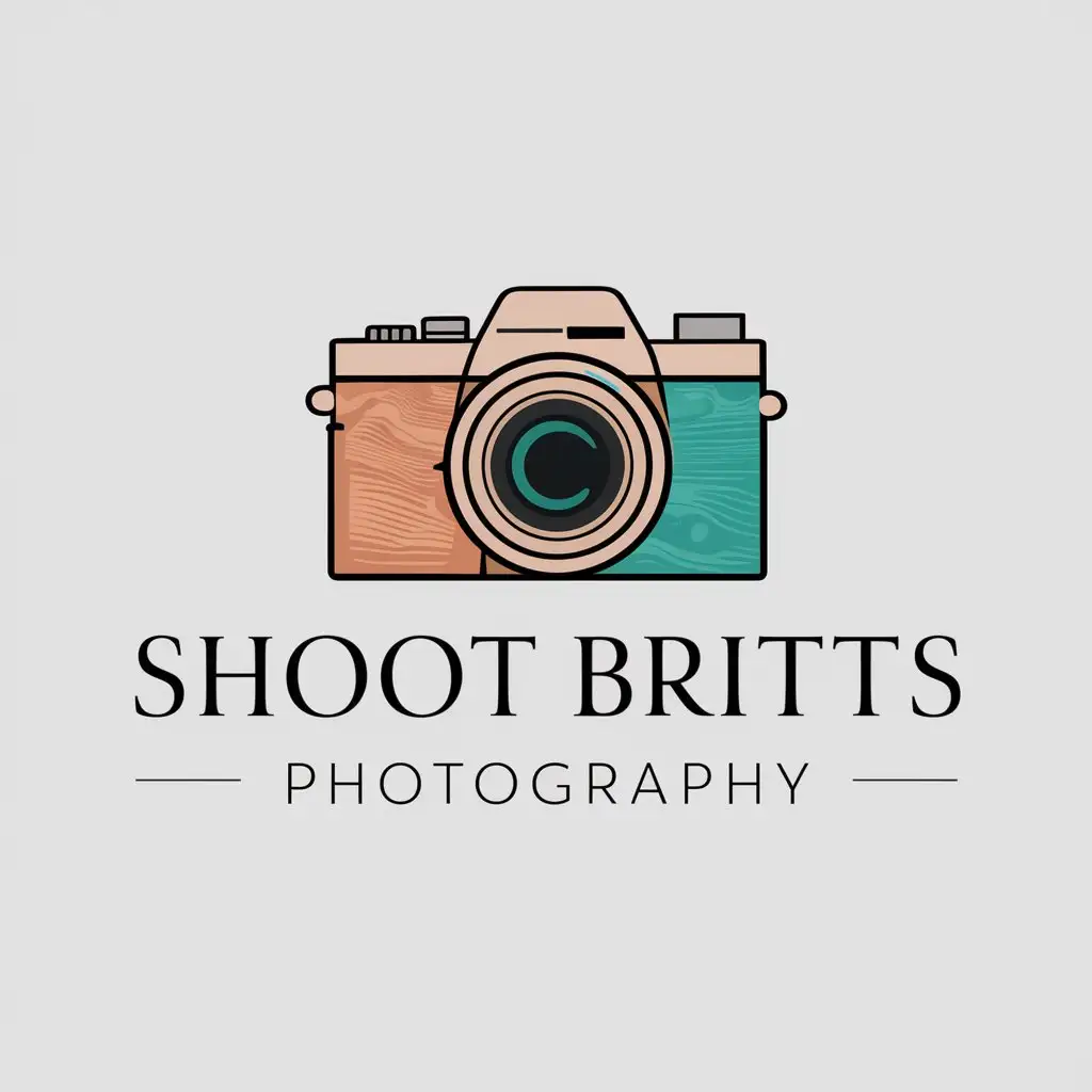 a vector logo design,with the text "SHOOT BRITTS PHOTOGRAPHY", main symbol:A elegant colorful photography logo,Moderate,be used in Photography Studio industry,clear background