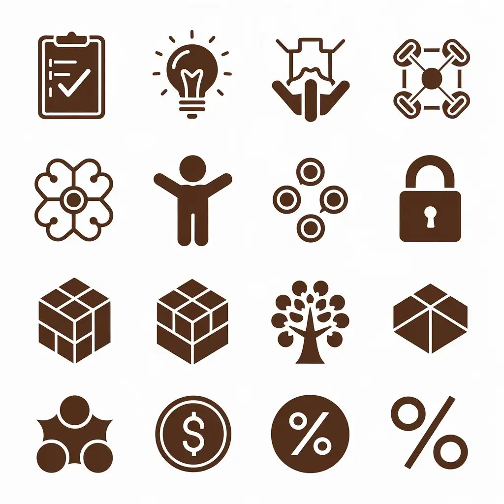 Icon-Group-Representing-Key-Concepts-with-a-Chocolate-Color-Scheme