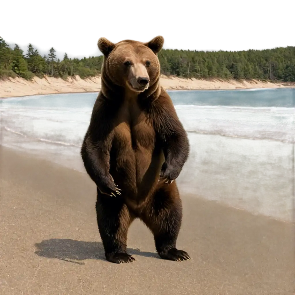 Stunning-Bear-on-the-Beach-PNG-Image-Capturing-Serenity-and-Wildlife-Beauty