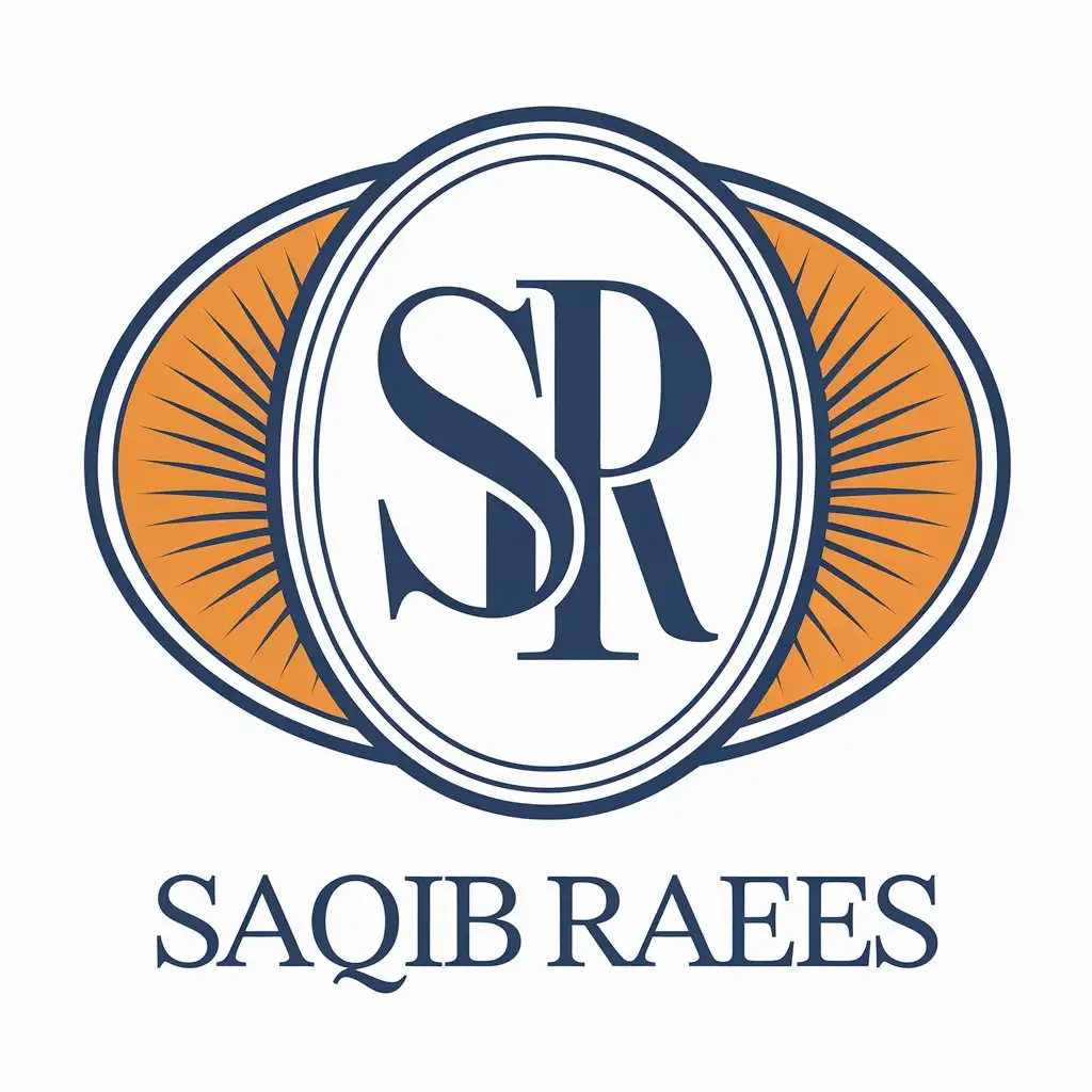 LOGO Design for Saqib Raees Minimalistic Blue Vector Logo with SR Symbol for Construction Industry