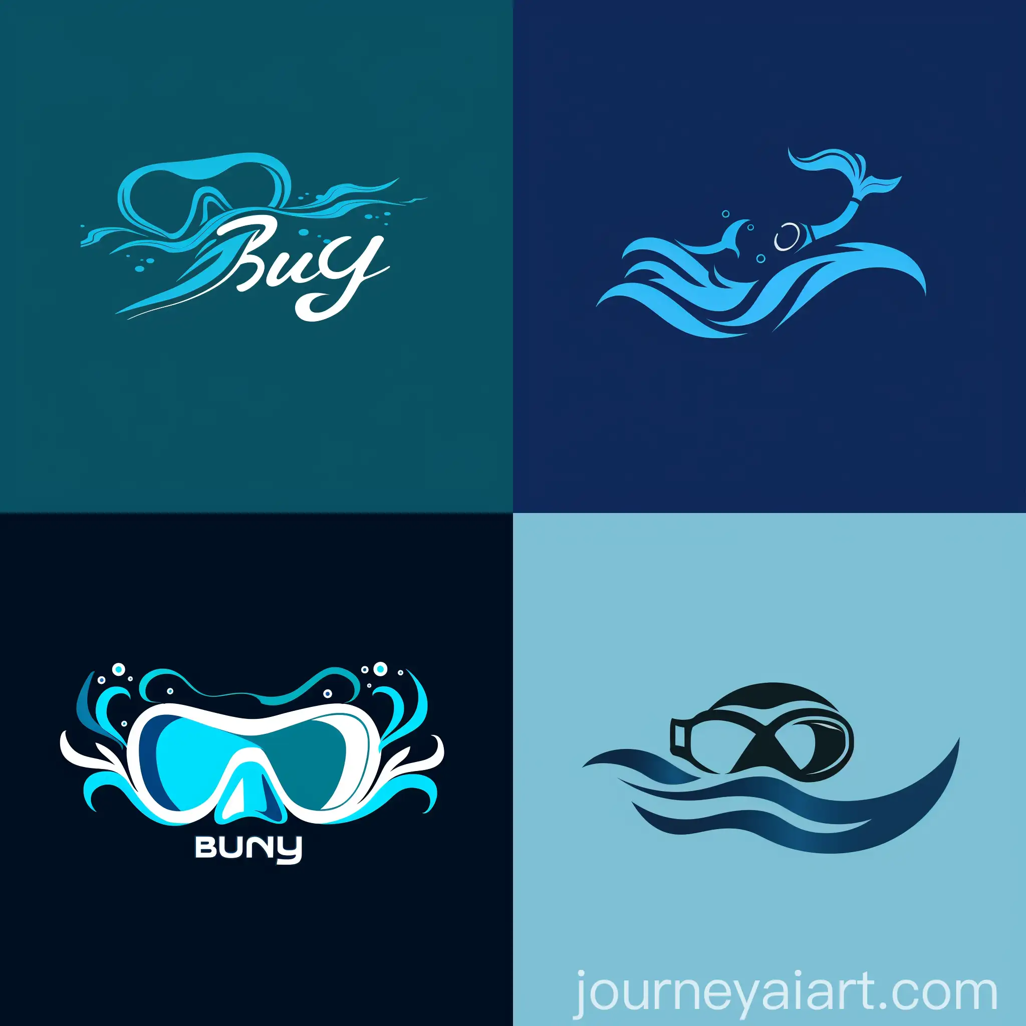 Wave-Font-Logo-Design-with-Snorkel-Icon-for-Sea-Tour-Company-Bang-J