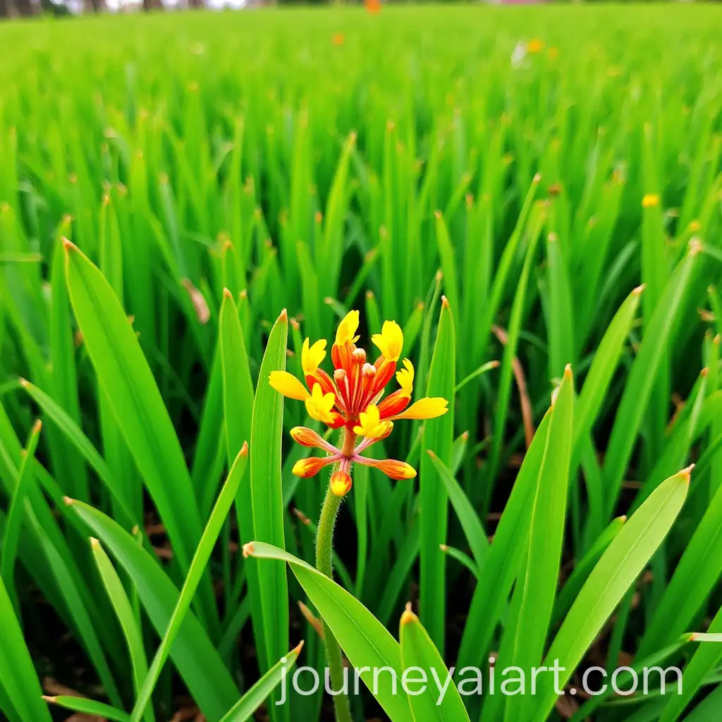 Lush-Green-Grass-and-Vibrant-St-Johns-Wort-Flowers-in-Nature