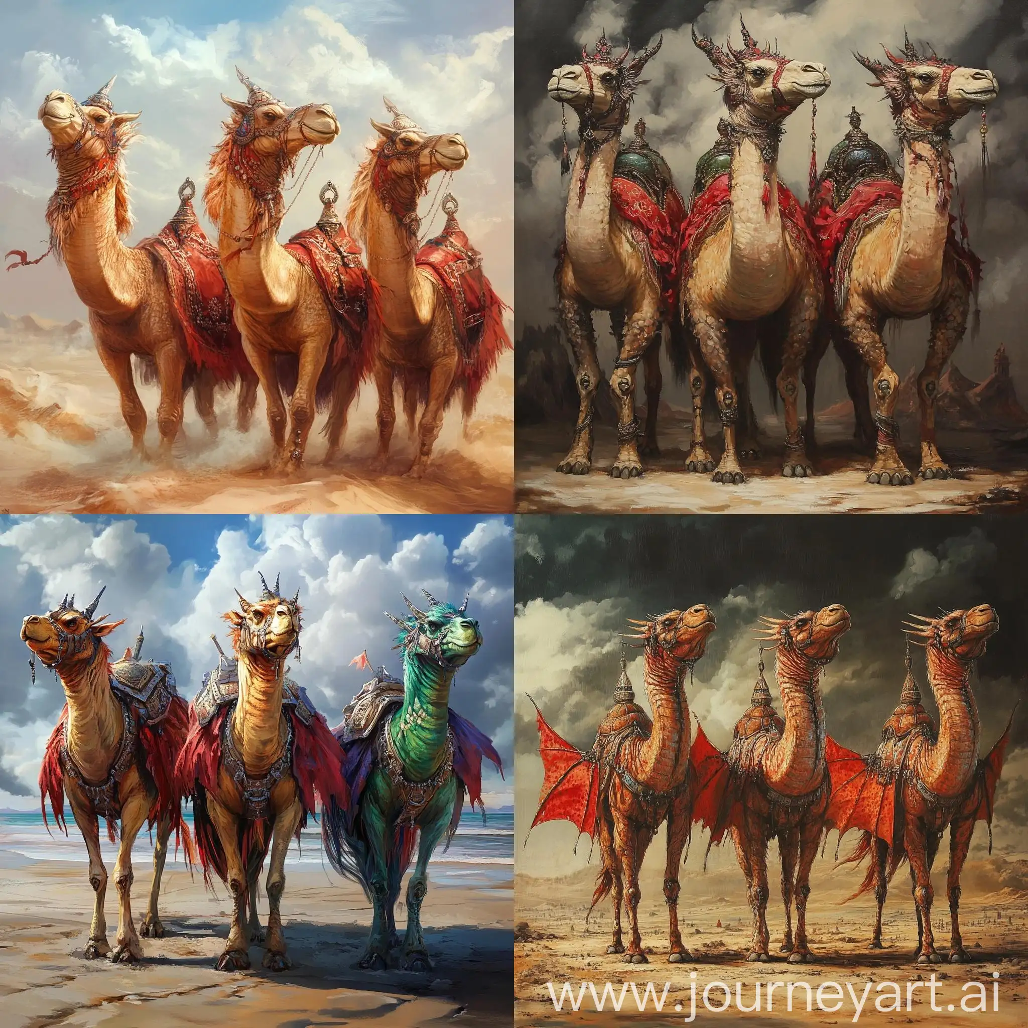 Three-Camels-Transformed-into-Dragons