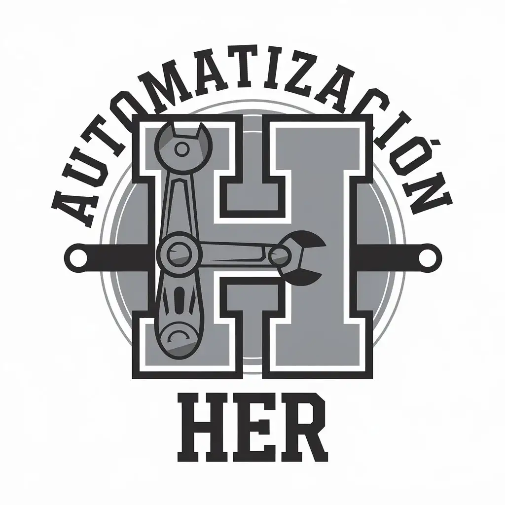 a vector logo design,with the text "automatizacion her", main symbol:her,Moderate,be used in Technology industry,clear background