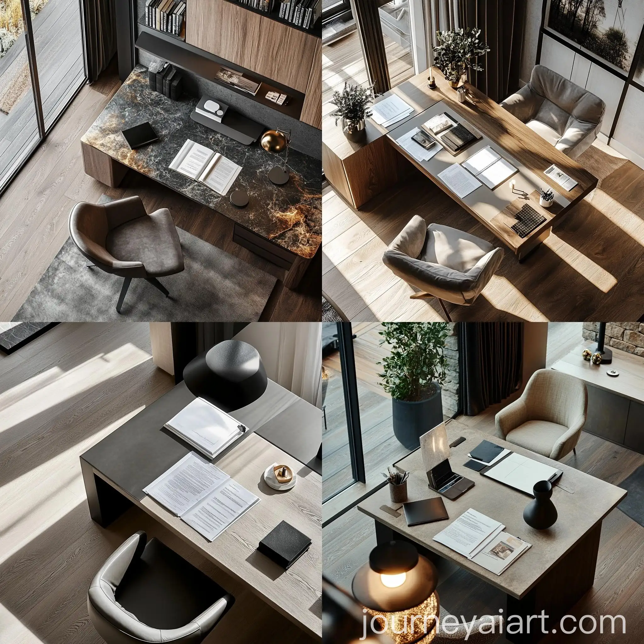 Modern-Desk-with-Documents-in-Contemporary-Interior