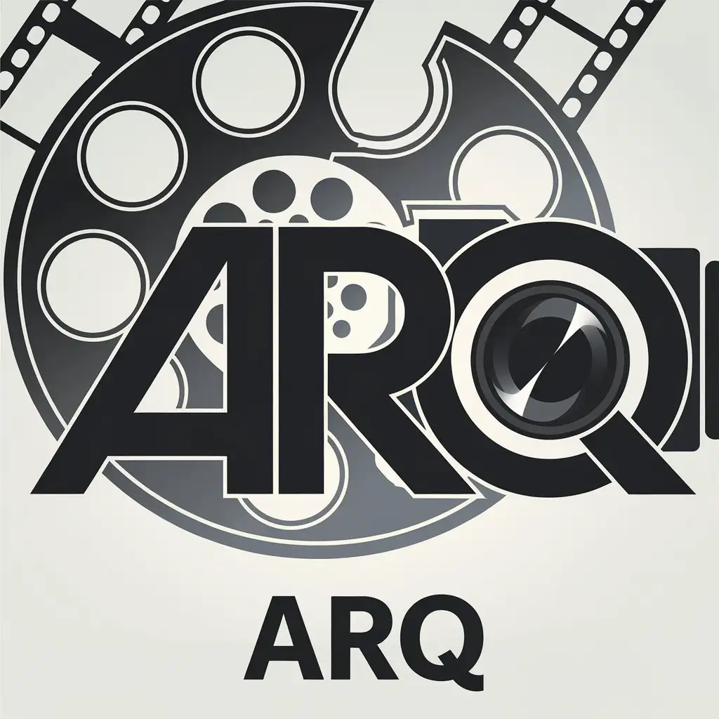 LOGO Design for Arq Movie Reels and Camera Lens with Moderate Style and Clear Background