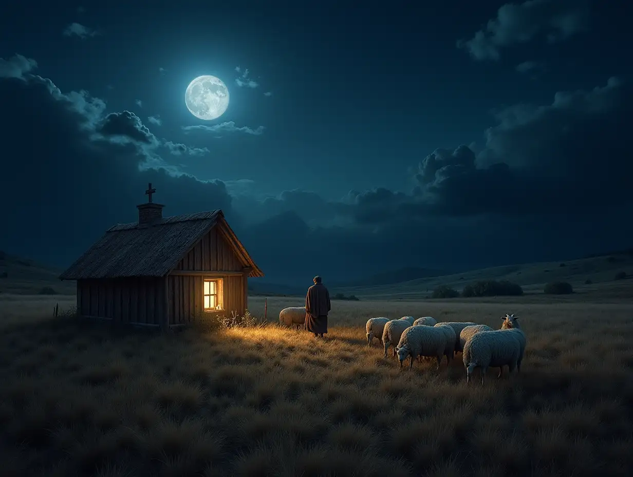 That night there were shepherds staying in the fields nearby, guarding their flocks of sheep.