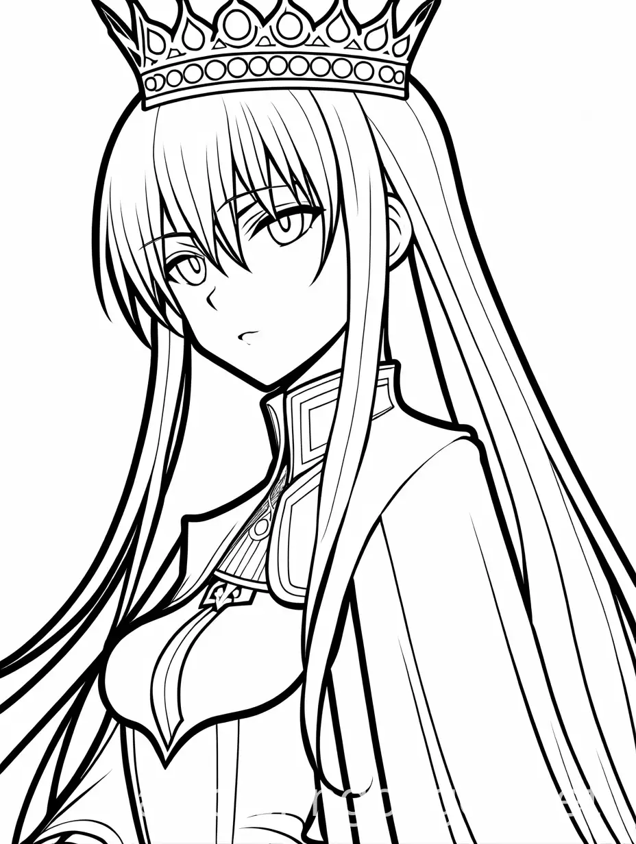 Issei-Hyoudou-as-a-Princess-Coloring-Page-in-Black-and-White