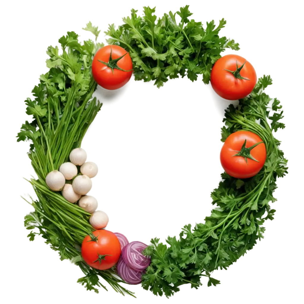 Vibrant-PNG-Image-of-Aromatic-Herbs-and-Fresh-Vegetables-Arranged-in-a-Circle