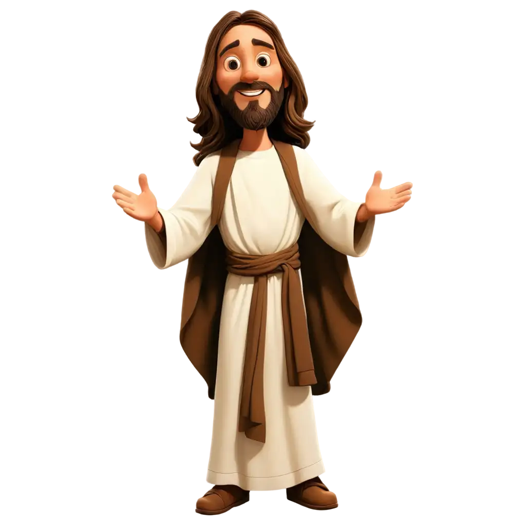 Cartoon-Jesus-Blessing-His-Followers-PNG-Image-HighQuality-Artwork-for-Diverse-Uses