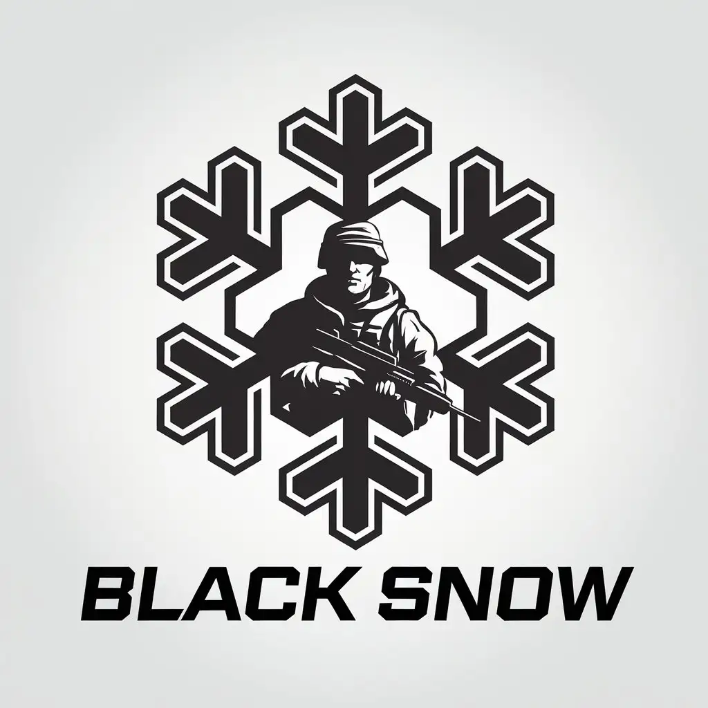 LOGO Design for Black Snow Snowflake with United Veterans Theme