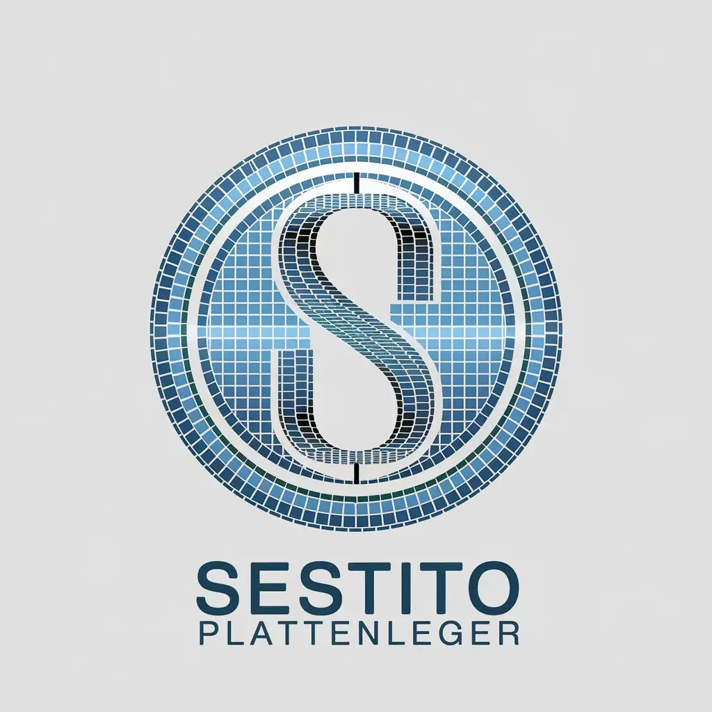 LOGO-Design-for-Sestito-Plattenleger-Circular-Mosaic-Text-in-Construction-Industry