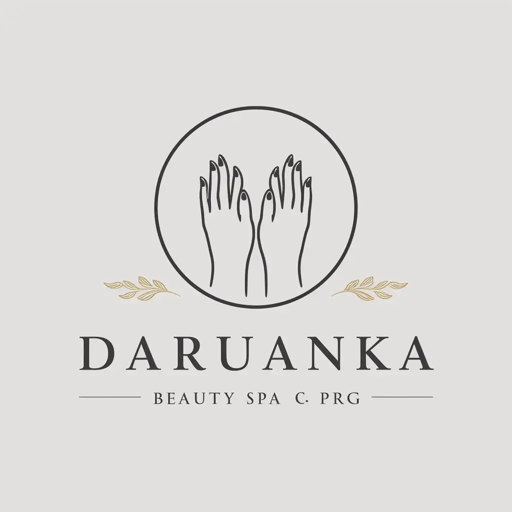 a vector logo design,with the text "Daruanka", main symbol:Manicure,Moderate,be used in Beauty Spa industry,clear background